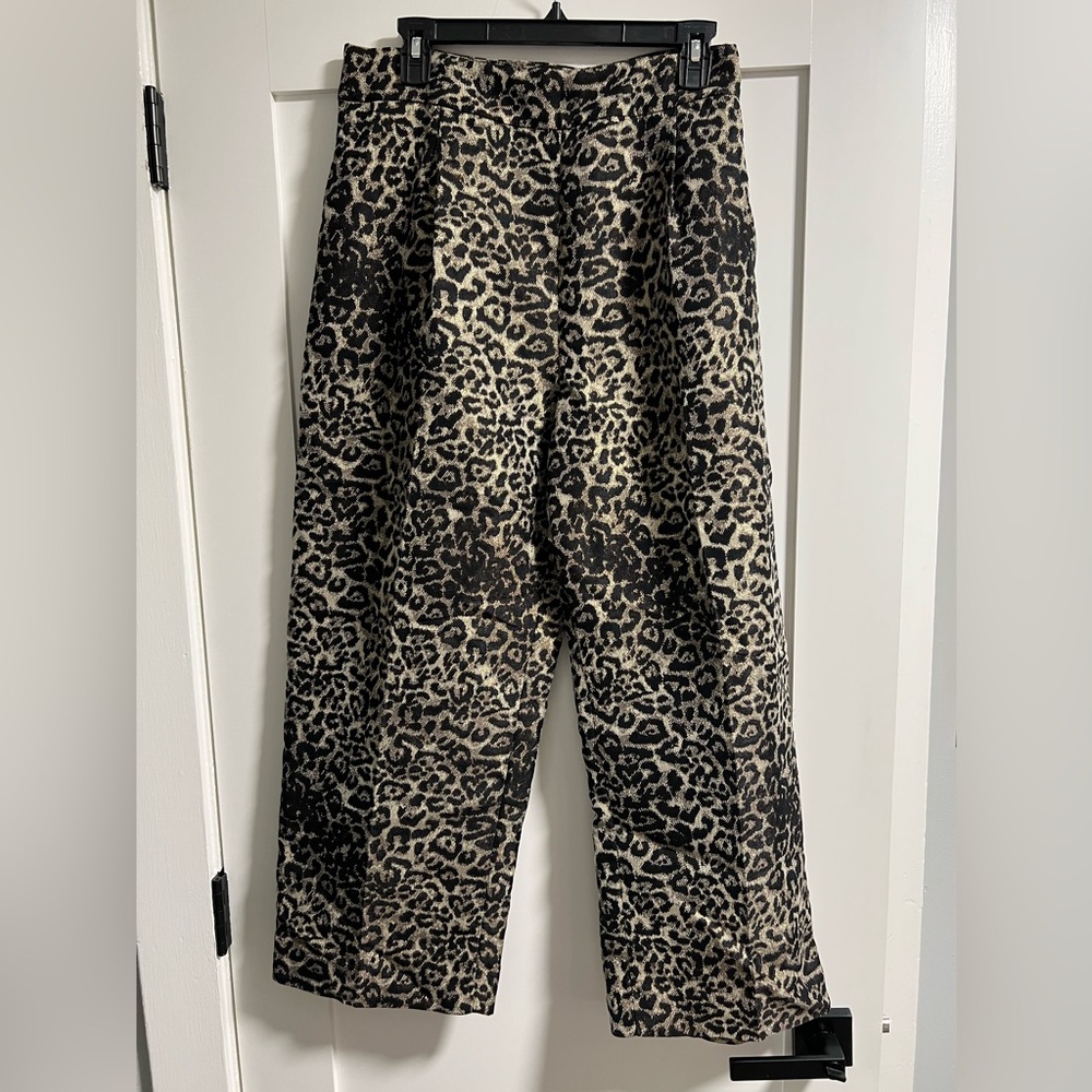 NEVER WORN ALL SAINTS LEOPARD GOLD THREAD TROUSERS